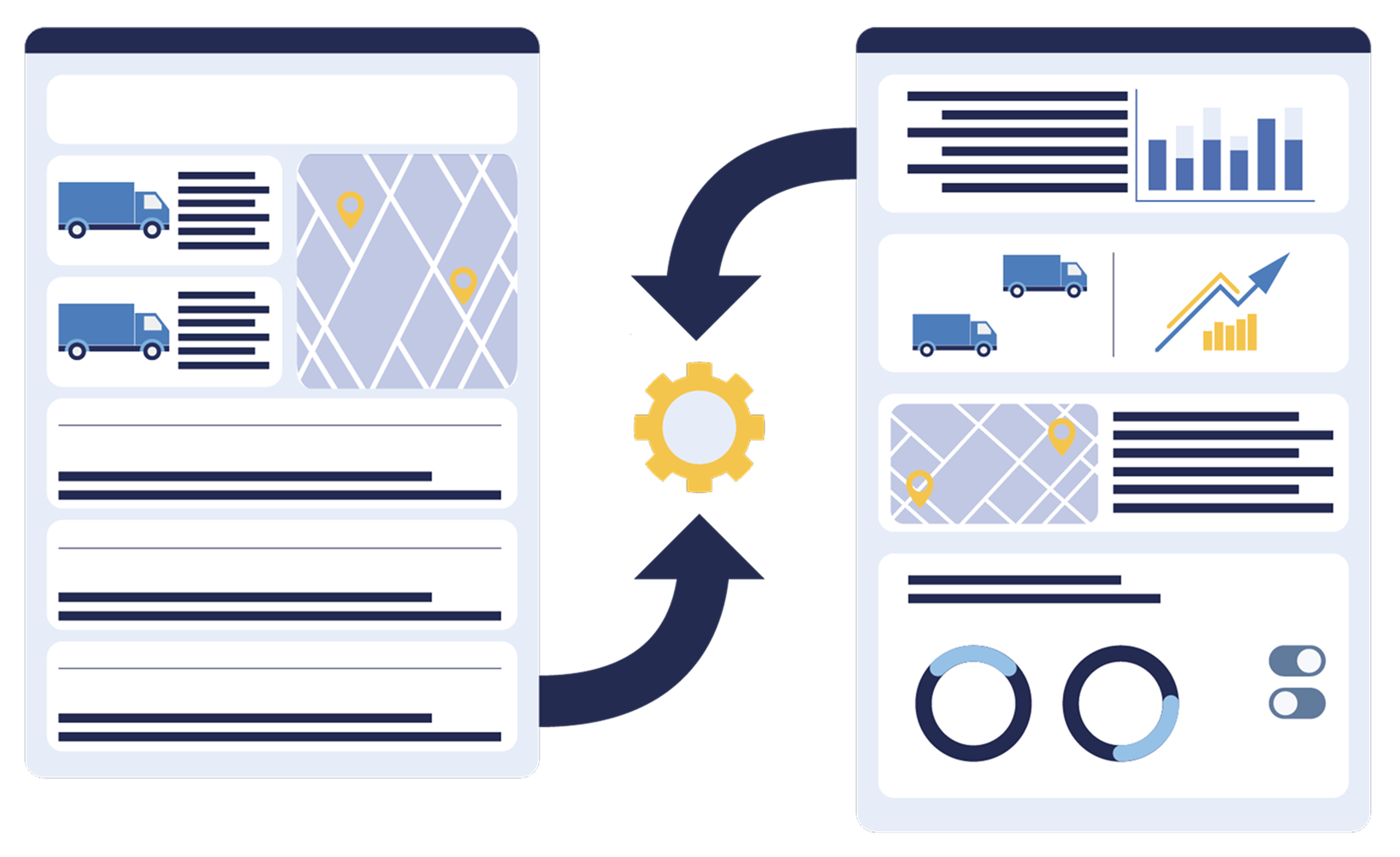 Illustration logistique de camions