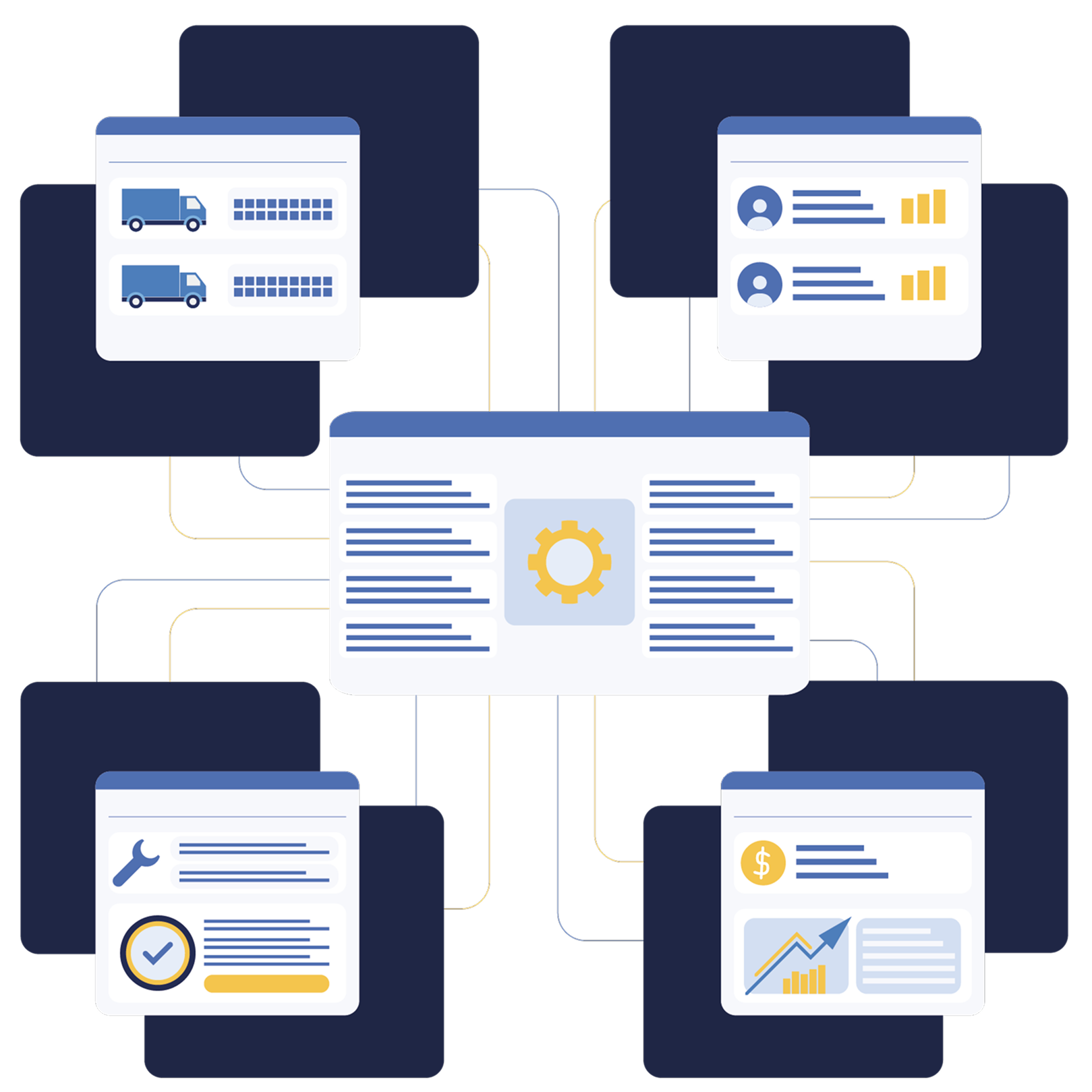 Illustration futuriste de différents paramètres